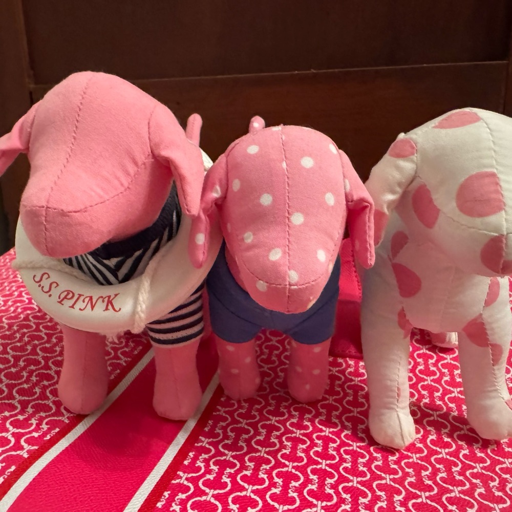 RARE -Vintage Victoria Secret Pink Dog Trio-with Pink tags. Exc condition!